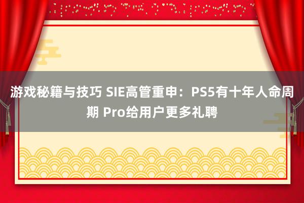 游戏秘籍与技巧 SIE高管重申：PS5有十年人命周期 Pro给用户更多礼聘