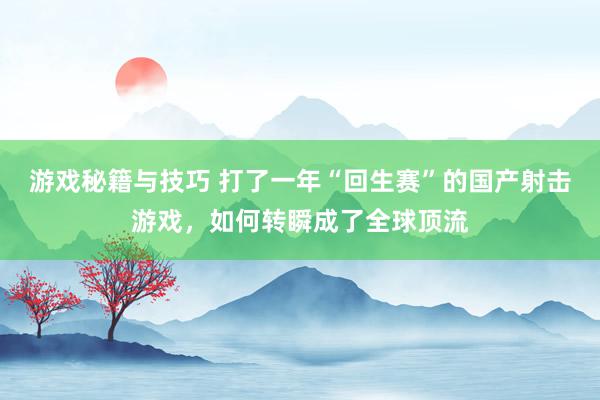 游戏秘籍与技巧 打了一年“回生赛”的国产射击游戏，如何转瞬成了全球顶流