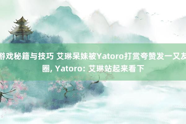 游戏秘籍与技巧 艾琳呆妹被Yatoro打赏夸赞发一又友圈, Yatoro: 艾琳站起来看下