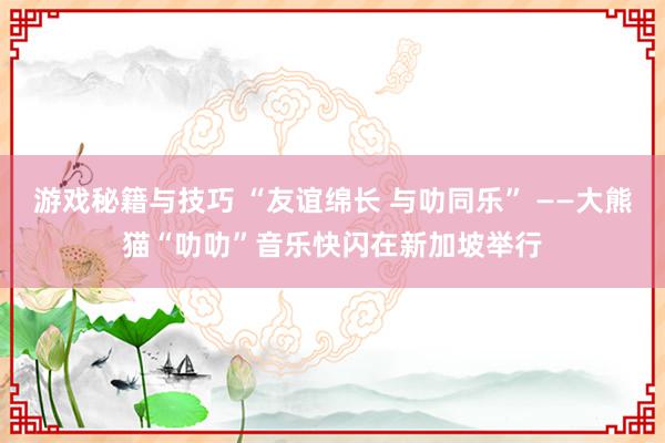 游戏秘籍与技巧 “友谊绵长 与叻同乐” ——大熊猫“叻叻”音乐快闪在新加坡举行