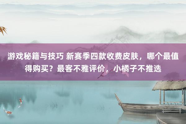 游戏秘籍与技巧 新赛季四款收费皮肤，哪个最值得购买？最客不雅评价，小橘子不推选