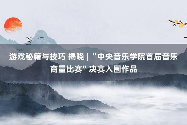 游戏秘籍与技巧 揭晓 | “中央音乐学院首届音乐商量比赛”决赛入围作品