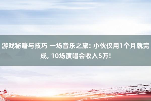 游戏秘籍与技巧 一场音乐之旅: 小伙仅用1个月就完成, 10场演唱会收入5万!