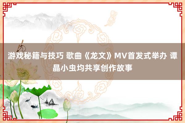 游戏秘籍与技巧 歌曲《龙文》MV首发式举办 谭晶小虫均共享创作故事