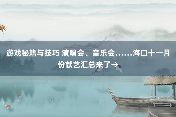 游戏秘籍与技巧 演唱会、音乐会……海口十一月份献艺汇总来了→