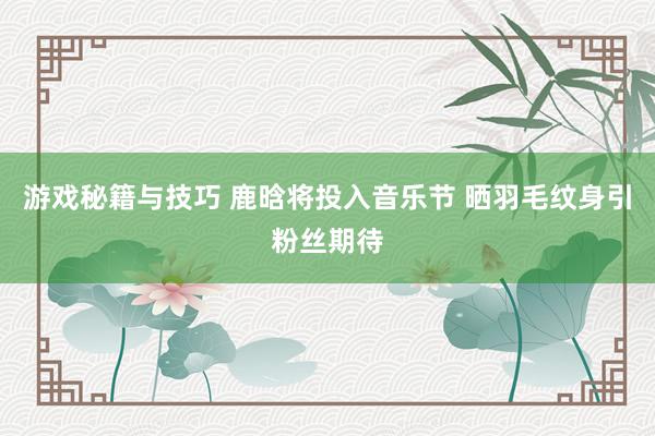 游戏秘籍与技巧 鹿晗将投入音乐节 晒羽毛纹身引粉丝期待