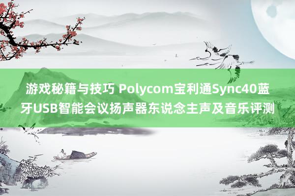 游戏秘籍与技巧 Polycom宝利通Sync40蓝牙USB智能会议扬声器东说念主声及音乐评测