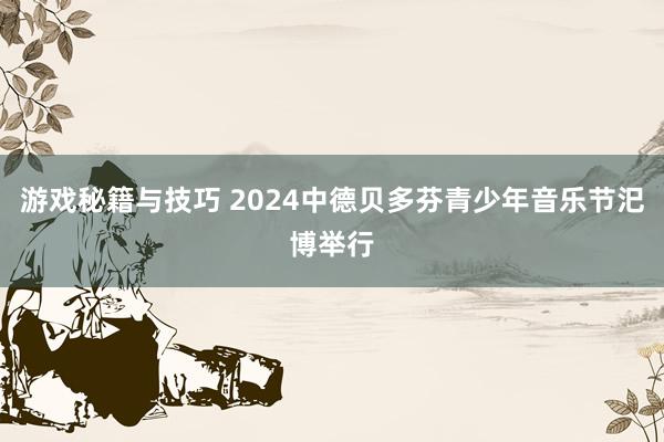 游戏秘籍与技巧 2024中德贝多芬青少年音乐节汜博举行