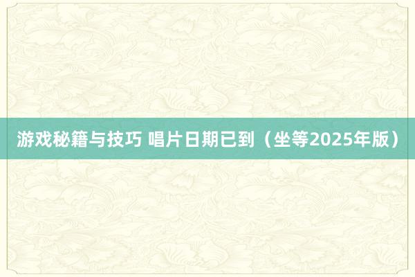 游戏秘籍与技巧 唱片日期已到（坐等2025年版）