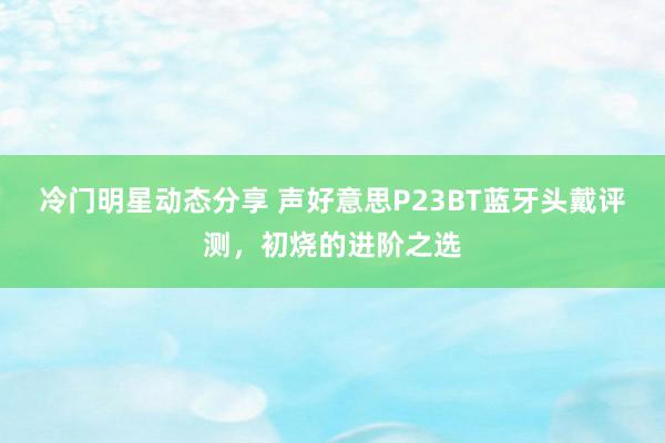 冷门明星动态分享 声好意思P23BT蓝牙头戴评测，初烧的进阶之选