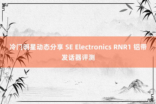 冷门明星动态分享 SE Electronics RNR1 铝带发话器评测