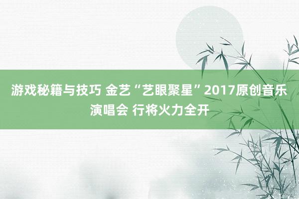 游戏秘籍与技巧 金艺“艺眼聚星”2017原创音乐演唱会 行将火力全开