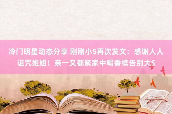 冷门明星动态分享 刚刚小S再次发文：感谢人人诅咒姐姐！亲一又都聚家中喝香槟告别大S