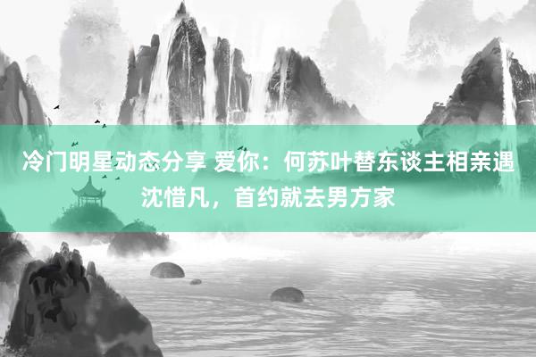 冷门明星动态分享 爱你：何苏叶替东谈主相亲遇沈惜凡，首约就去男方家