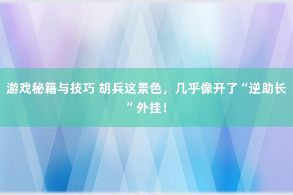 游戏秘籍与技巧 胡兵这景色，几乎像开了“逆助长”外挂！