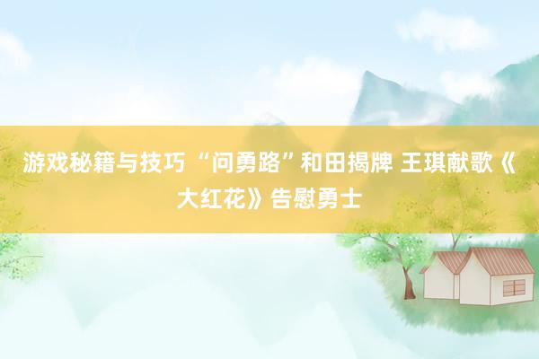 游戏秘籍与技巧 “问勇路”和田揭牌 王琪献歌《大红花》告慰勇士