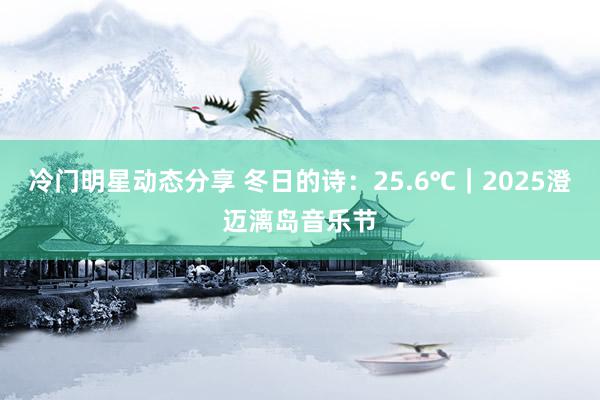 冷门明星动态分享 冬日的诗：25.6℃｜2025澄迈漓岛音乐节