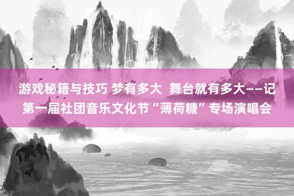 游戏秘籍与技巧 梦有多大  舞台就有多大——记第一届社团音乐文化节“薄荷糖”专场演唱会