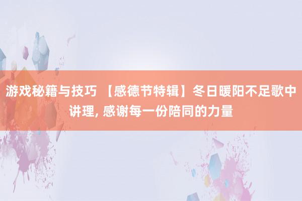 游戏秘籍与技巧 【感德节特辑】冬日暖阳不足歌中讲理, 感谢每一份陪同的力量