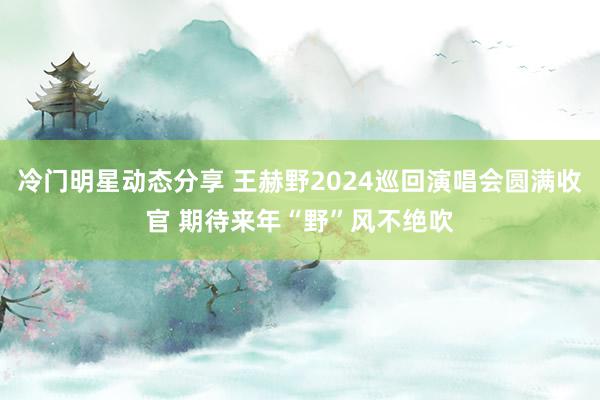 冷门明星动态分享 王赫野2024巡回演唱会圆满收官 期待来年“野”风不绝吹