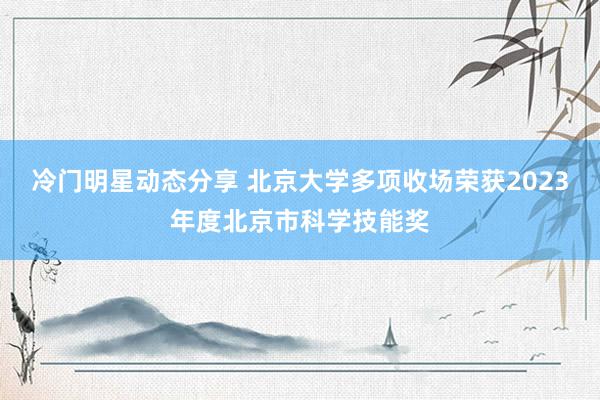 冷门明星动态分享 北京大学多项收场荣获2023年度北京市科学技能奖